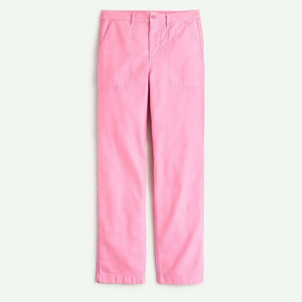 J.Crew Pink Cotton Garment-dyed Foundry Pants
